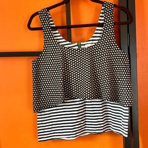 Meadow Rue Anthropologie Mixed Print Tank Top | Daisy & Stripe | Size 8